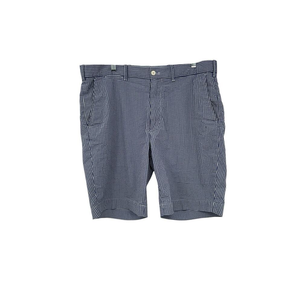 Ralph Lauren Polo Golf Shorts Classic Fit Blue White Check Seersucker Size 34